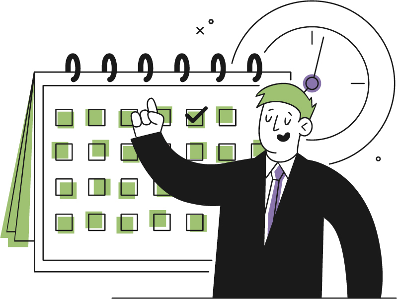 Financial Adviser cartoon demonstrating a client review 