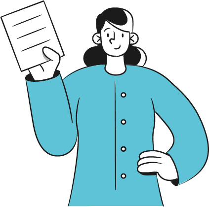 image of a woman with a piece of paper