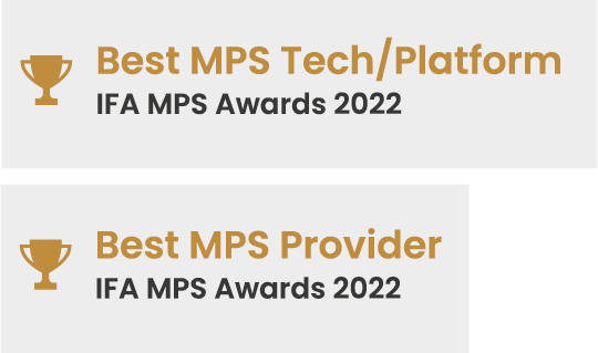 IFA Magazine Best MPS Tech/platform and Best MPS provider Awards graphic. 