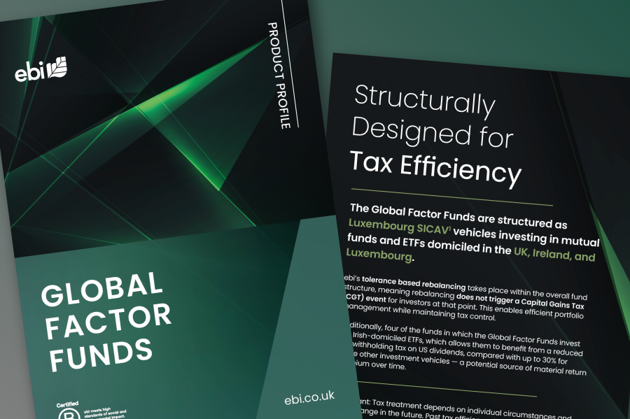 Global factor Funds unitised funds Product profile cover.